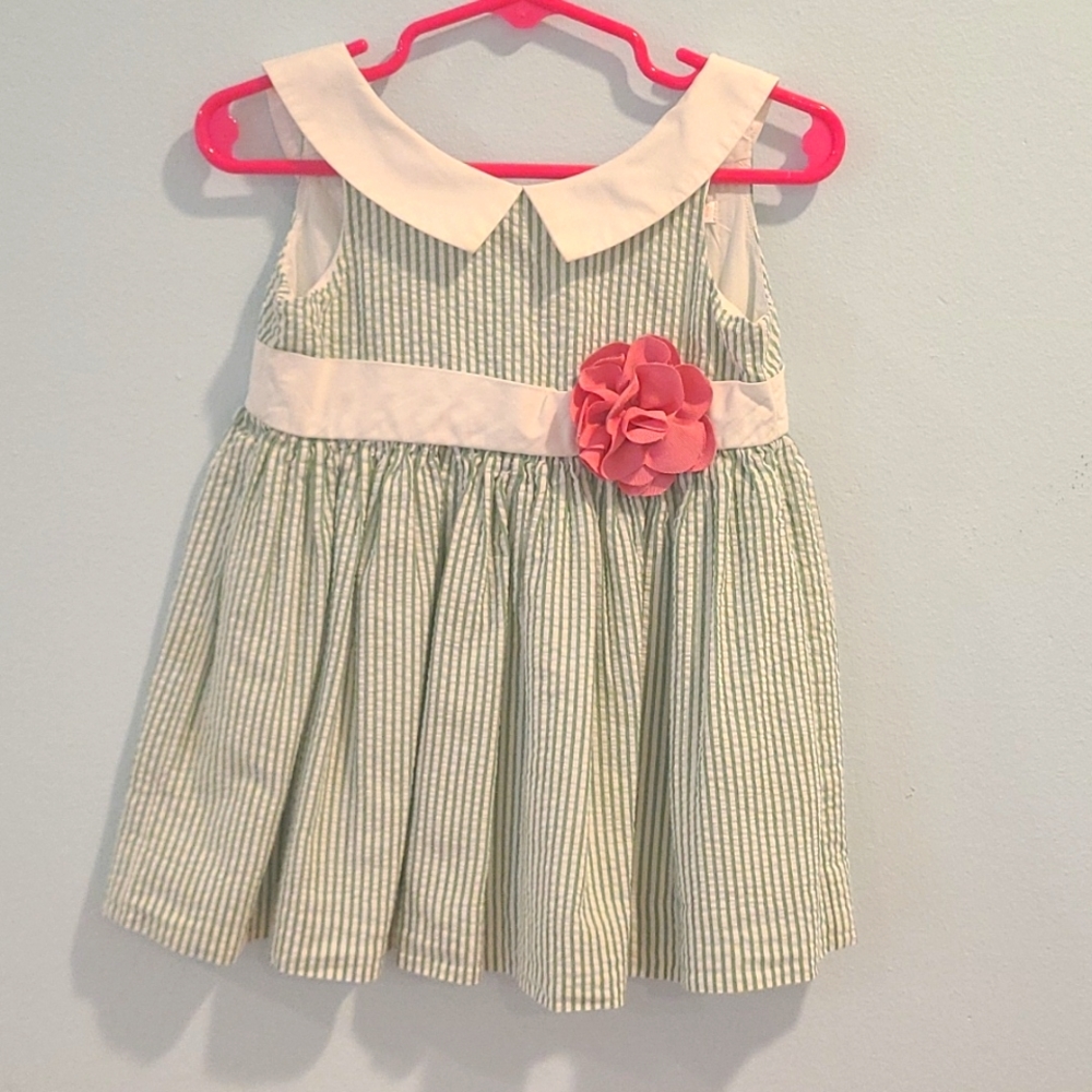 6-12mos Janie and Jack Green seersucker dress